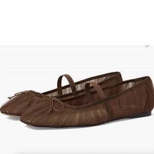 NEW DOLCE VITA women's raeven ballet flats in mid brown tulle